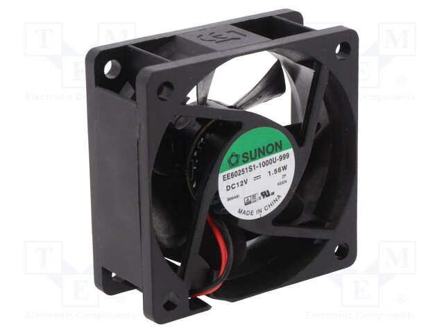 Fan: DC; axial; 12VDC; 60x60x25mm; 39.72m3/h; 27dBA; slide bearing