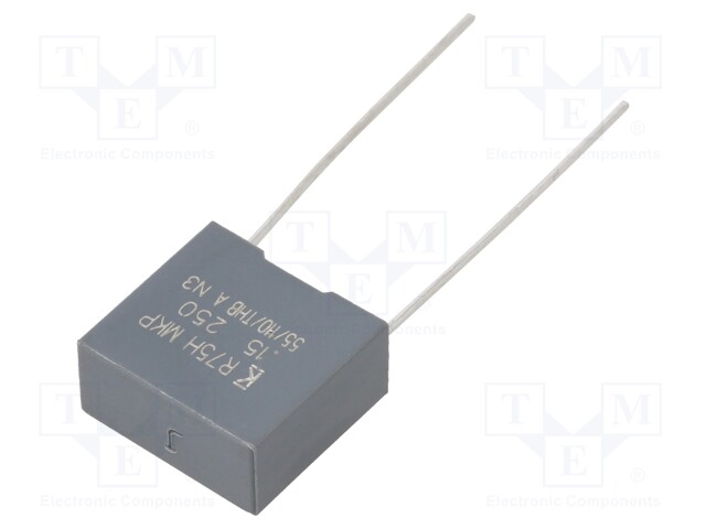 DC Film Capacitor, 0.15 µF, 250 V, Metallized PP, ± 5%, R75H Series, Radial Box