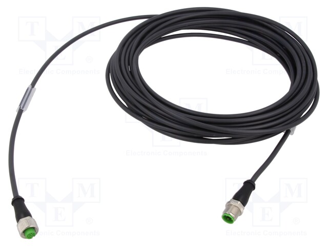 Connection lead; M12; PIN: 4; 2m; plug; 250VAC; 4A; -25÷80°C; 250VDC