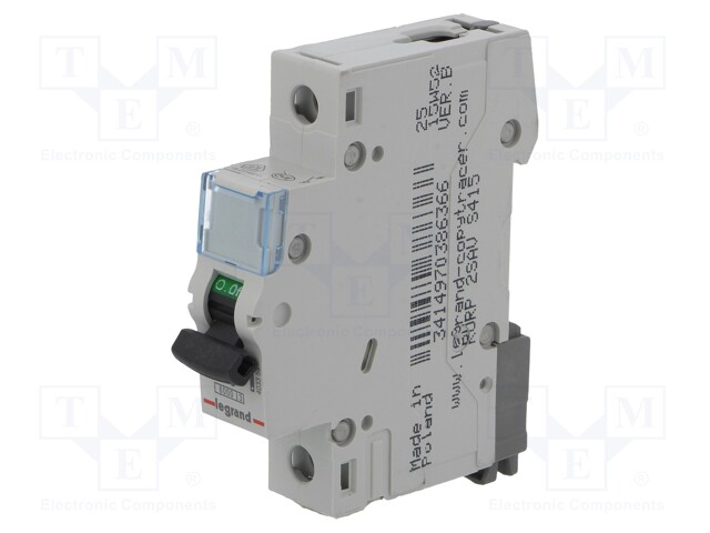 Circuit breaker; 230VAC; Inom: 25A; Poles: 1; DIN; Charact: B; 6kA