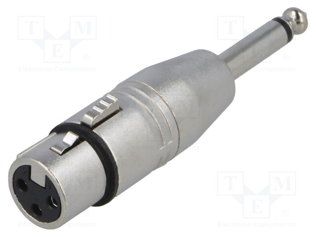 Adapter; Jack 6.35mm plug,XLR female; mono; PIN: 3