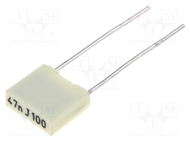 Capacitor: polyester; 47nF; 63VAC; 100VDC; Pitch: 5mm; ±5%