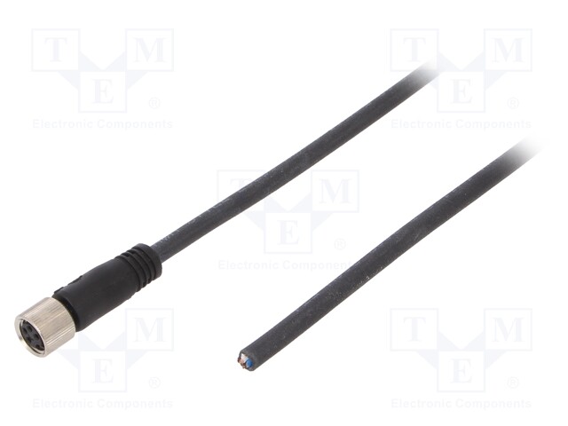 Connection lead; M8; PIN: 4; straight; 10m; plug; 30VAC; 4A; -25÷80°C