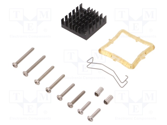 Heatsink: extruded; grilled; black; L: 29mm; W: 29mm; H: 9.5mm