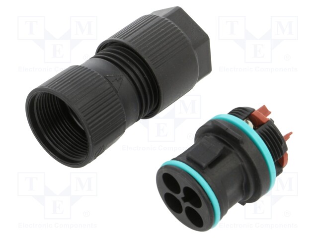 Connector: AC supply; screw terminal; male; TH389; ways: 4