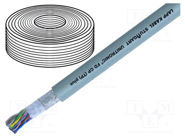 Wire: data transmission; UNITRONIC® FD CP (TP) plus; PUR; grey