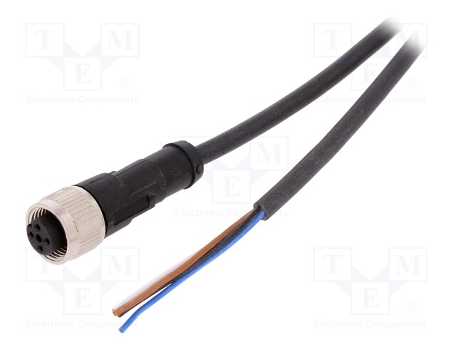 Connection lead; M12; PIN: 4; straight; 2m; plug; 250VAC; 4A; 250VDC