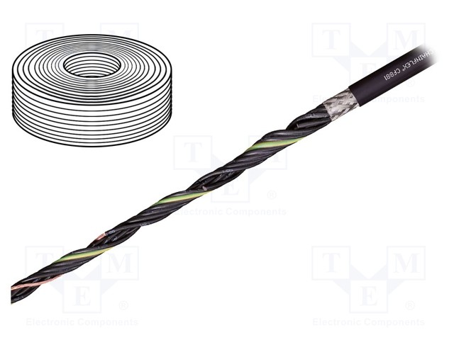 Wire: control cable; chainflex® CF881; 4G1mm2; PVC; black; Cu; 1mm2