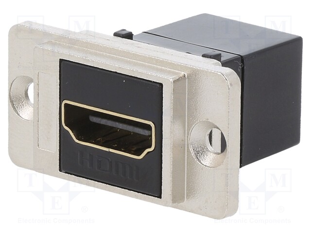 Coupler; HDMI socket,both sides; DUALSLIM; gold-plated; 29mm