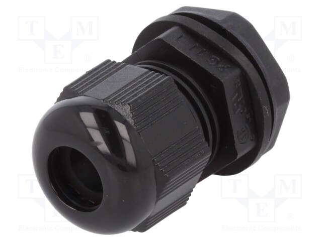 Cable gland; PG11; IP66,IP68; Mat: polyamide; black; Pcs: 10