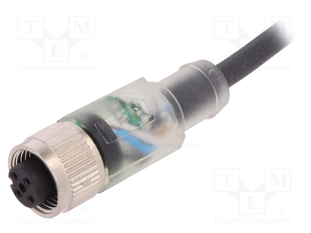 Connection lead; M12; PIN: 4; straight; 2m; plug; 24VAC; 4A; -25÷80°C