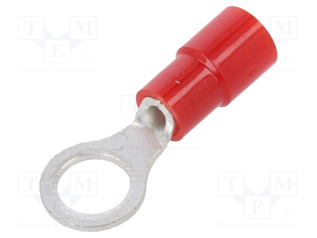 Ring terminal; M5; Ø: 5.3mm; 0.3÷1.65mm2; crimped; for cable; red