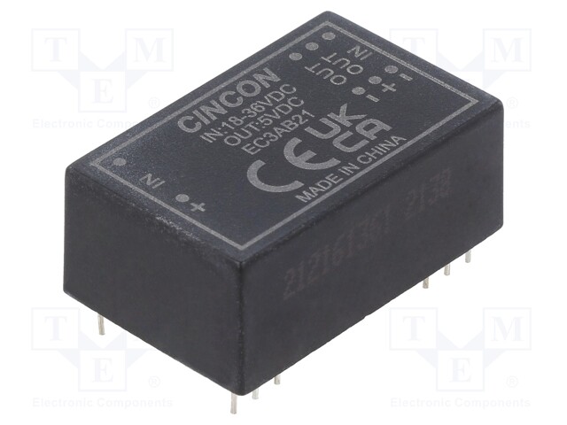 Converter: DC/DC; 3W; Uin: 18÷36V; 5VDC; Iout: 600mA; DIP24; 12.5g