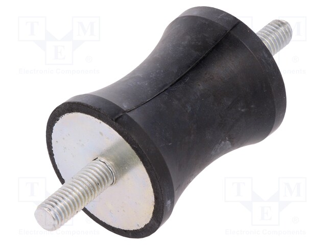 Vibration damper; M8; Ø: 40mm; rubber; L: 50mm; Thread len: 23mm