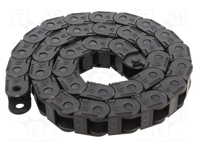 Cable chain; Series: Light; Bend.rad: 38mm; L: 986mm; Colour: black