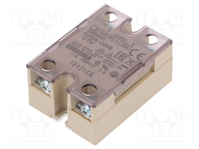 Relay: solid state; Ucntrl: 5÷24VDC; 25A; 24÷240VAC; -30÷80°C