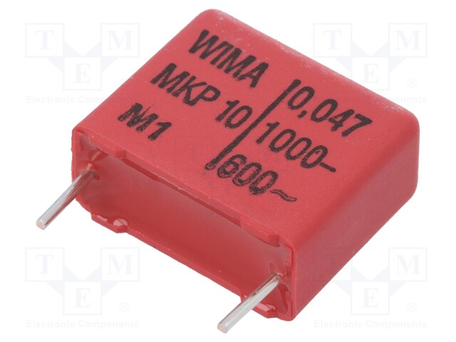 Capacitor: polypropylene; 47nF; 15mm; ±10%; 18x8x15mm; -55÷110°C