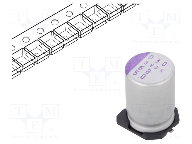 Polymer Aluminium Electrolytic Capacitor, 68 µF, 50 V, Radial Can - SMD, OS-CON SVPK Series