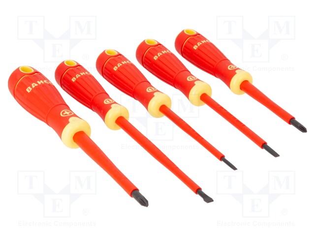 Kit: screwdrivers; insulated; Phillips,slot; BahcoFit; 5pcs.