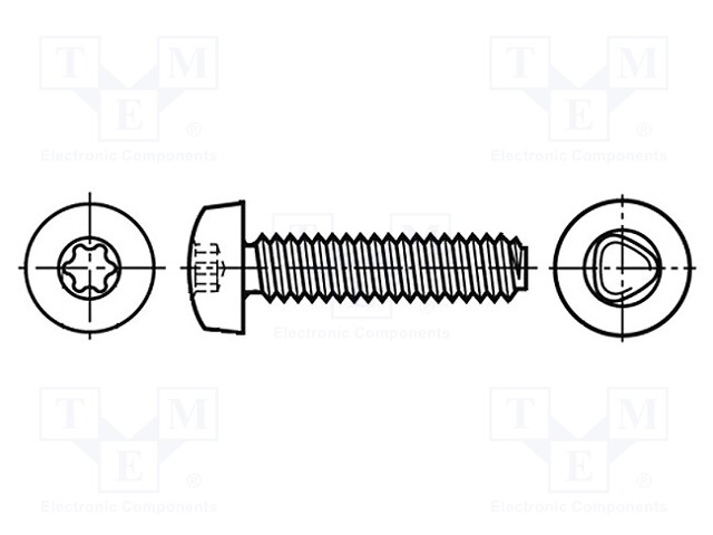 Screw; 4x10; Head: cheese head; Torx®; A2 stainless steel; BN: 5653