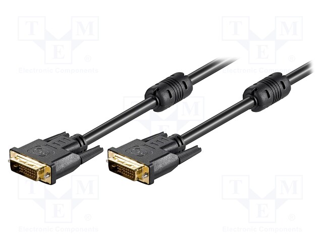 Cable; DVI-D (24+1) plug,both sides; 3m; Colour: black