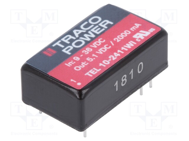 Converter: DC/DC; 10W; Uin: 9÷36V; Uout: 5.1VDC; Iout: 2000mA; DIP16