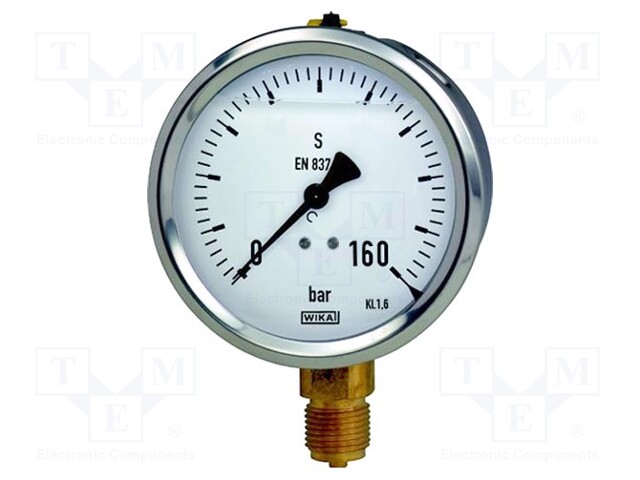 Manometer; 0÷160 bar; Class: 1,6; 63mm; Thread: M12; Pitch: 1,5