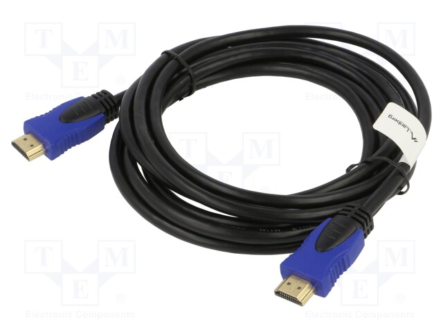 Cable; HDMI 2.0; HDMI plug,both sides; PVC; 3m; black; 30AWG