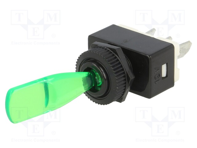 Switch: toggle; Pos: 2; SPST; OFF-ON; 6A/12VDC; -25÷70°C