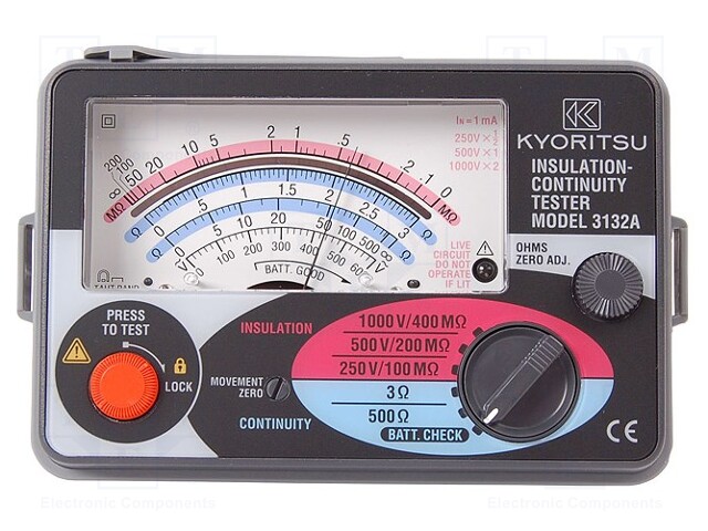 Insulation resistance meter; 250V/500V/1000V; 100M/200M/400MΩ