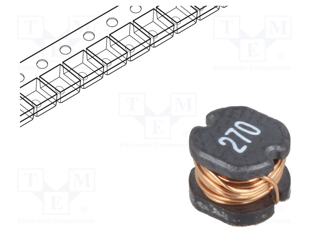 Inductor: wire; SMD; 27uH; 200mΩ; -40÷125°C; ±20%; 970mA