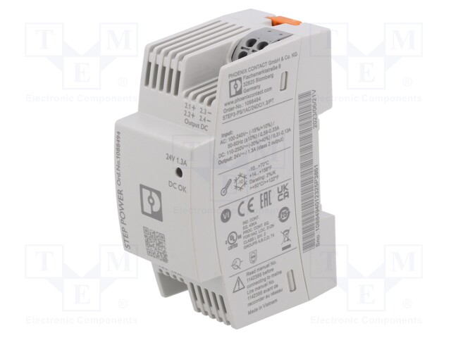 Power supply: switched-mode; Mounting: DIN; IP20