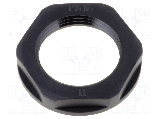 Nut; PG11; polyamide; 24mm; black; -40÷100°C; Thread: PG