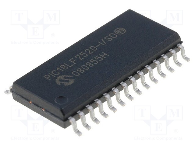 PIC microcontroller; Memory: 32kB; SRAM: 1536B; EEPROM: 256B; SMD