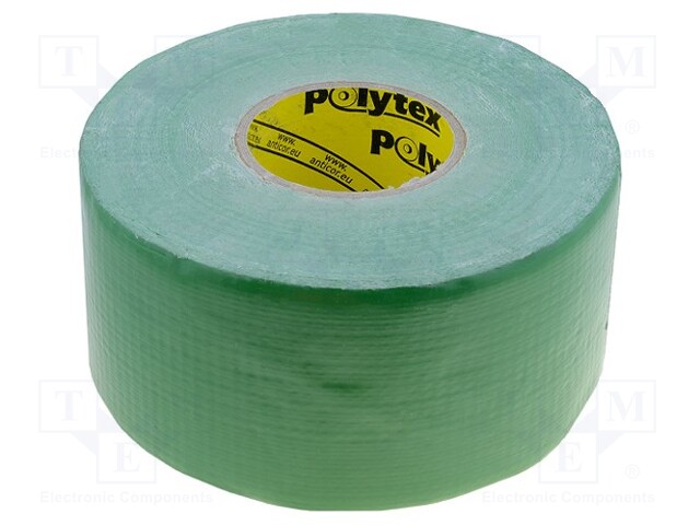 Tape: duct; W: 48mm; L: 25m; D: 0.25mm; green; natural rubber; 15%