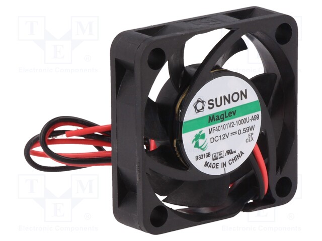 Fan: DC; axial; 12VDC; 40x40x10mm; 11.89m3/h; 20.6dBA; Vapo; 5800rpm