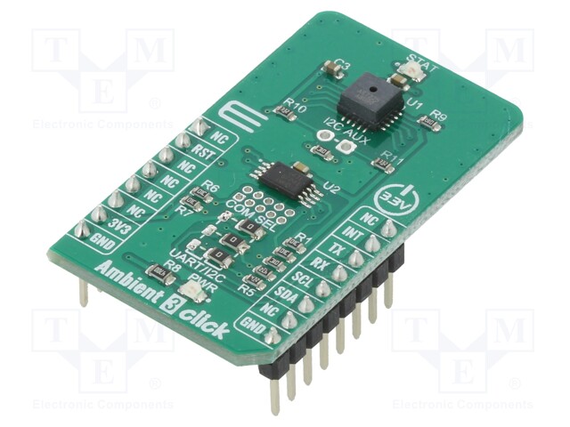 Click board; lighting sensor; I2C,UART; AS7225,AT25SF041; 3.3VDC