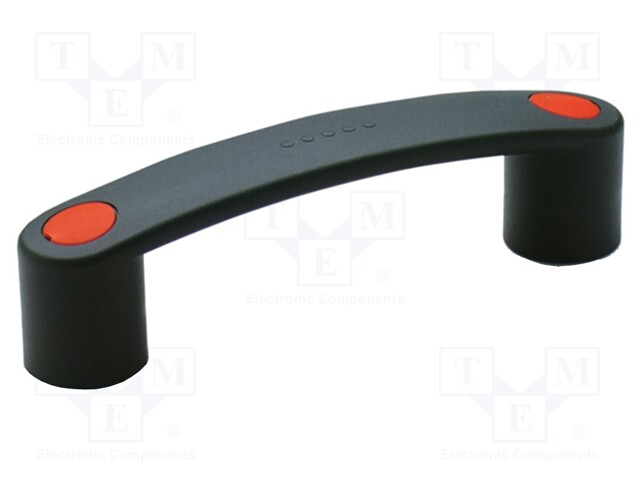 Handle; Mat: technopolymer (PA); black; H: 35mm; L: 116mm; red