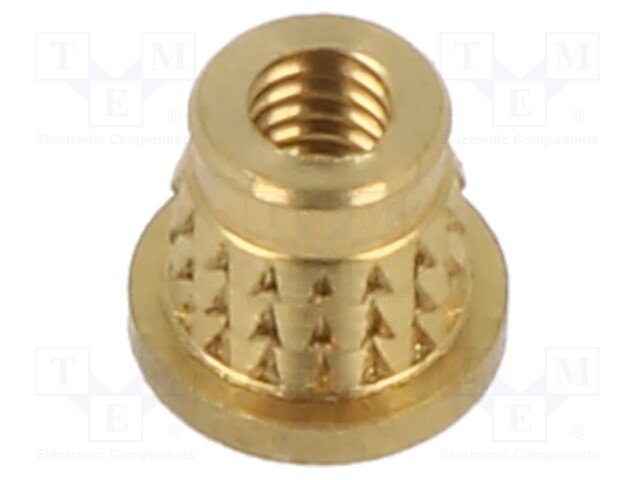 Threaded insert; brass; M2,5; BN: 37901; L: 4.1mm; MULTISERT®