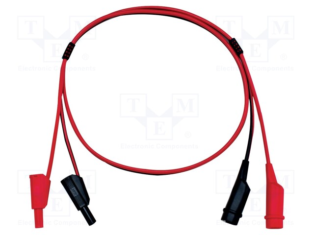 Test lead; 3A; banana plug x2-crocodile clip x2; 1m