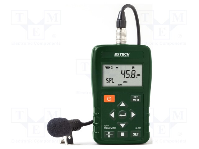 Logger: sound; LCD; Sound level meas: 30÷143dB; 107x65x33mm