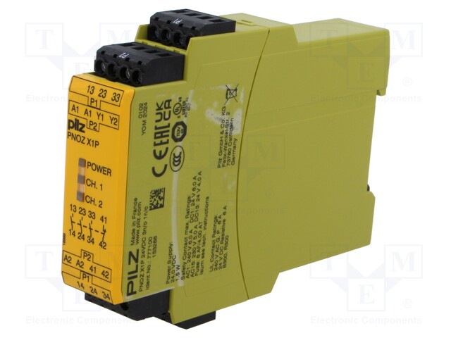 Module: safety relay; Series: PNOZ X1P; IN: 1; OUT: 4; Mounting: DIN