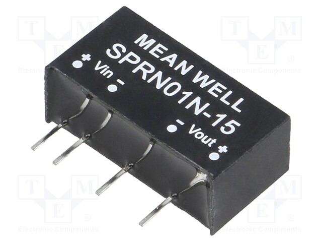 Converter: DC/DC; 1W; Uin: 22.8÷26.4V; 15VDC; Iout: 0÷67mA; SIP6