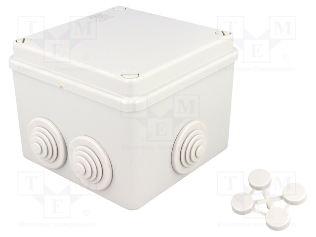 Enclosure: junction box; X: 113mm; Y: 113mm; Z: 87mm; wall mount