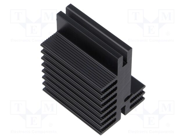 Heatsink: extruded; T; universal; black; L: 37.5mm; W: 30mm; H: 45mm