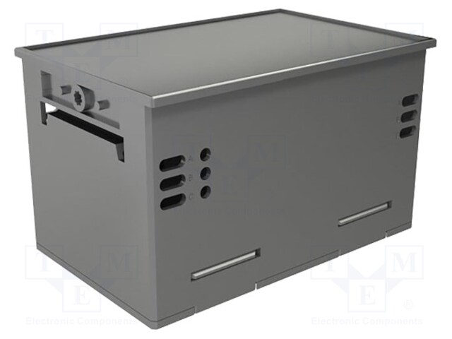 Enclosure: junction box; X: 44mm; Y: 66.5mm; Z: 29.7mm; grey