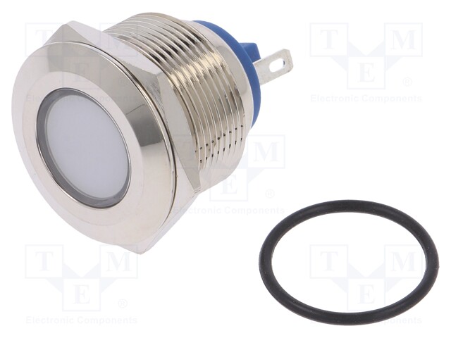 Indicator: LED; flat; 24VDC; 24VAC; Cutout: Ø22mm; brass