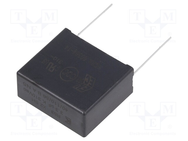 Capacitor: polypropylene; X2; 3.3uF; 27.5mm; ±10%; 32x28x14mm