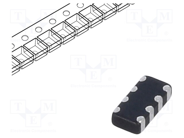 Ferrite: bead; array; Imp.@ 100MHz: 600Ω; Mounting: SMD; 0.1A