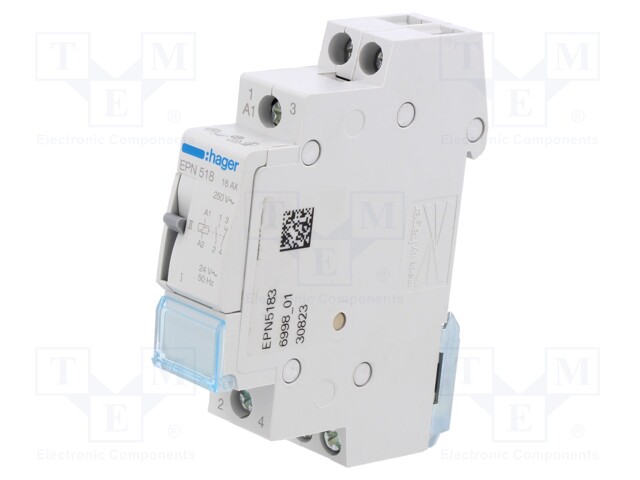 Relay: installation; bistable; NC + NO; Mounting: DIN; 16A; -5÷40°C